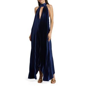 L'IDÉE La Fete Opera Pleated Halterneck Gown Size 2 $455